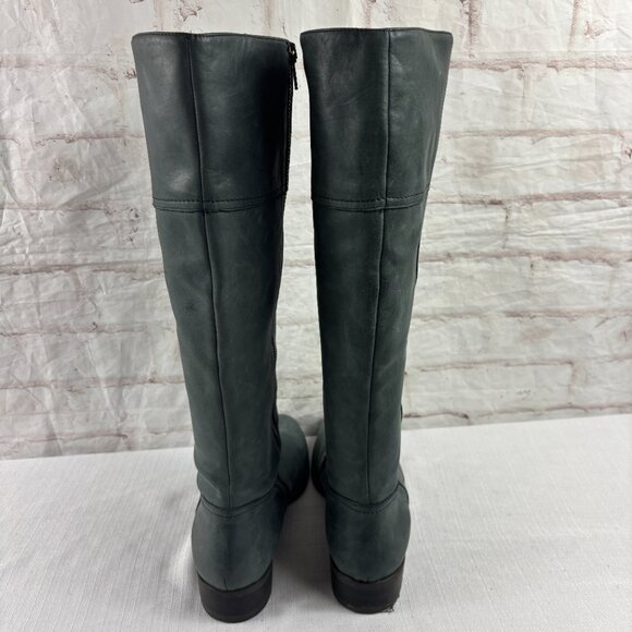 J. Crew Women's 10 Gray Leather Knee High Tall Riding Boots - Picture 9 of 14